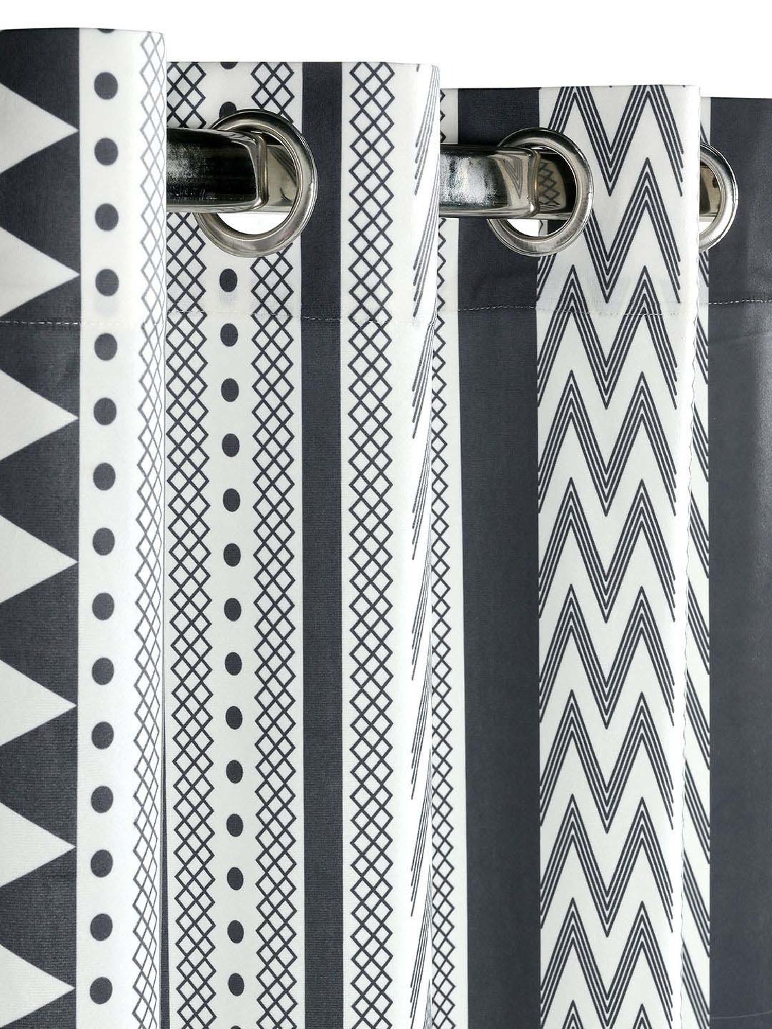 Saralhome Aveda Velvet Boho Print Door Curtain 2pc, Ivory. 4X7 Feet