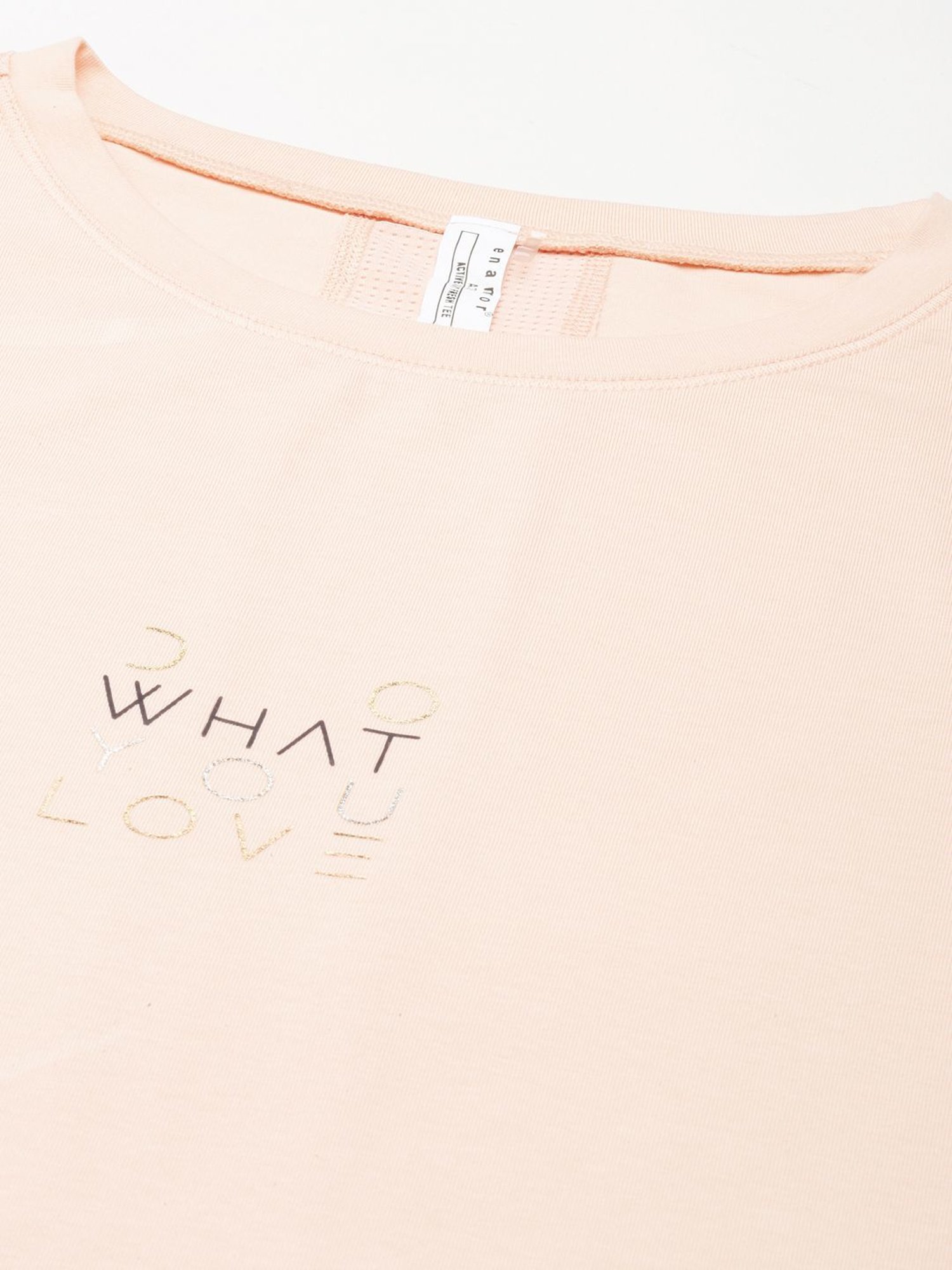 Enamor Pink Cotton Graphic Print Sports T-Shirt