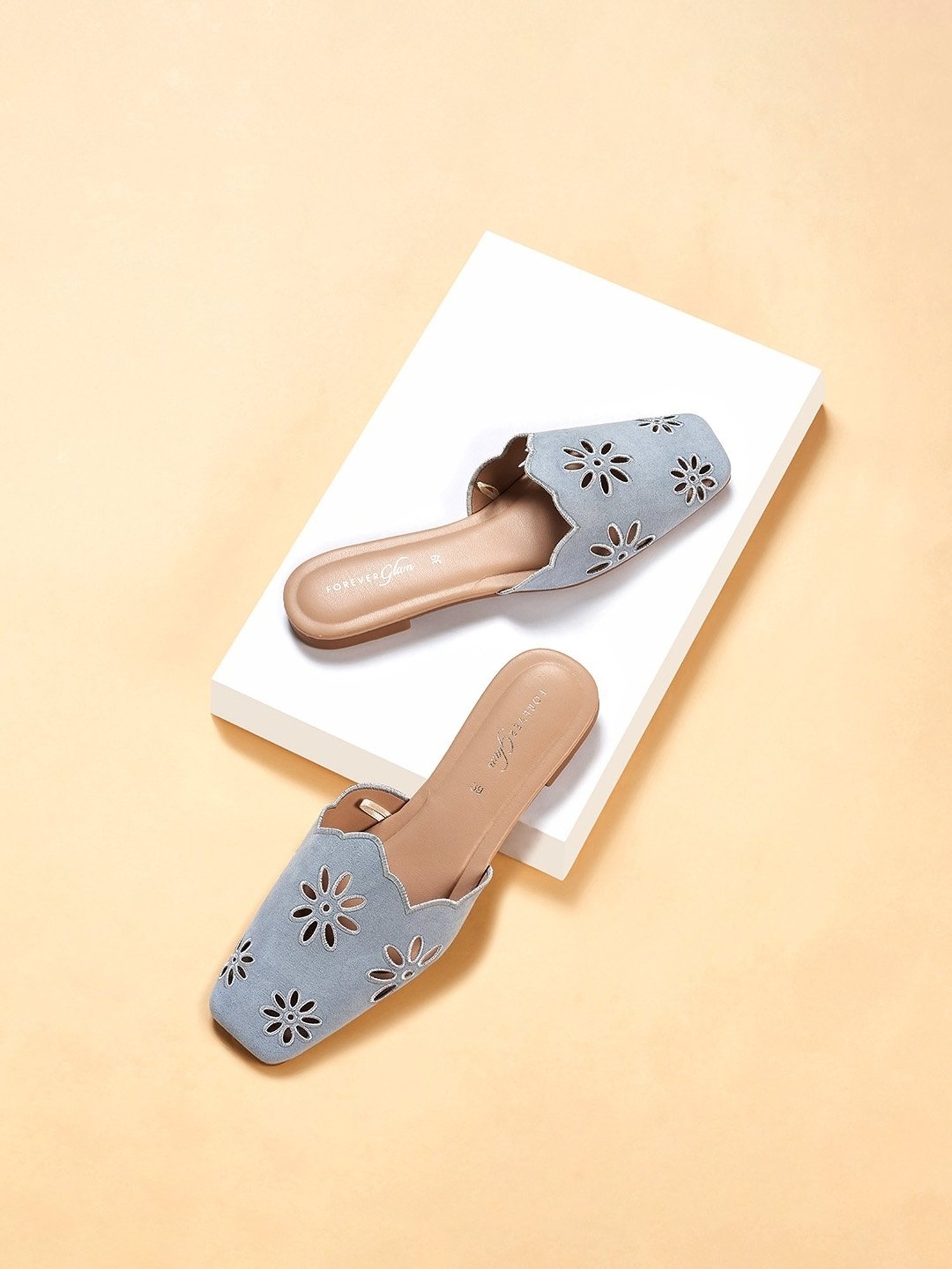 Forever Glam by Pantaloons Women's Blue Mule Shoes