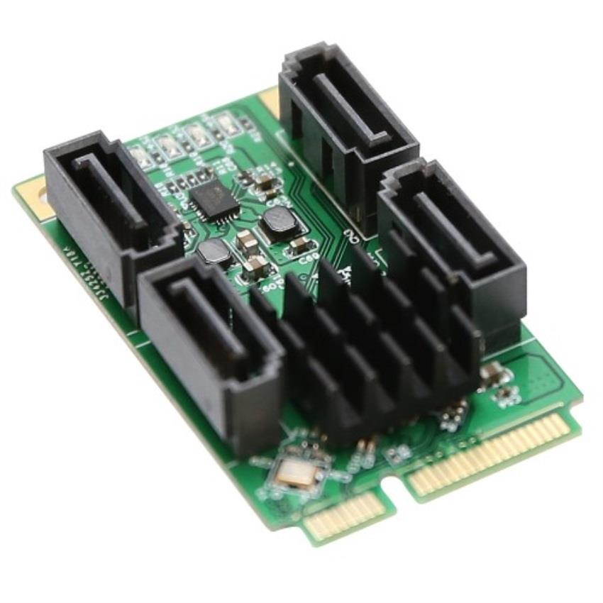 IOCrest 4 Port SATA III Mini PCI-e Controller Card - SI-MPE40125