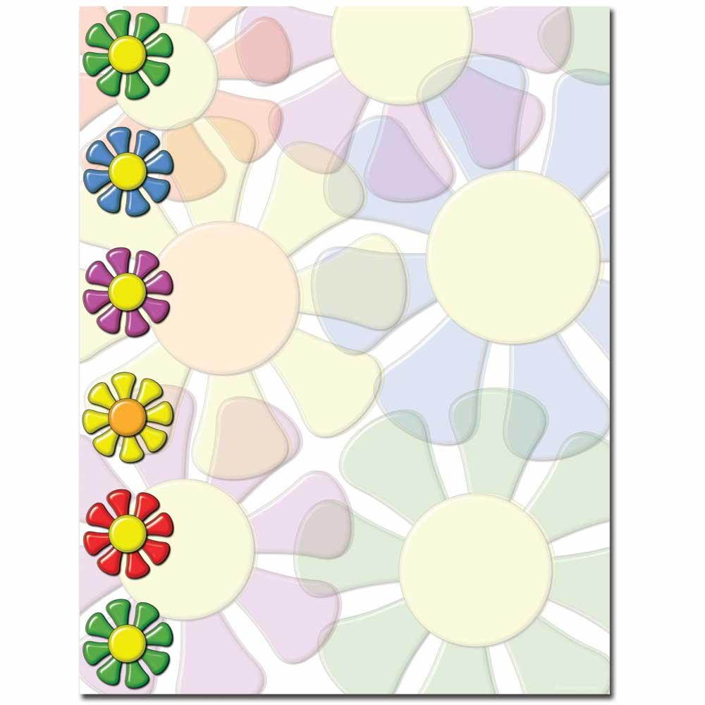 Riki Tiki Flowers Letterhead Laser & Inkjet Printer Paper, 100 pack