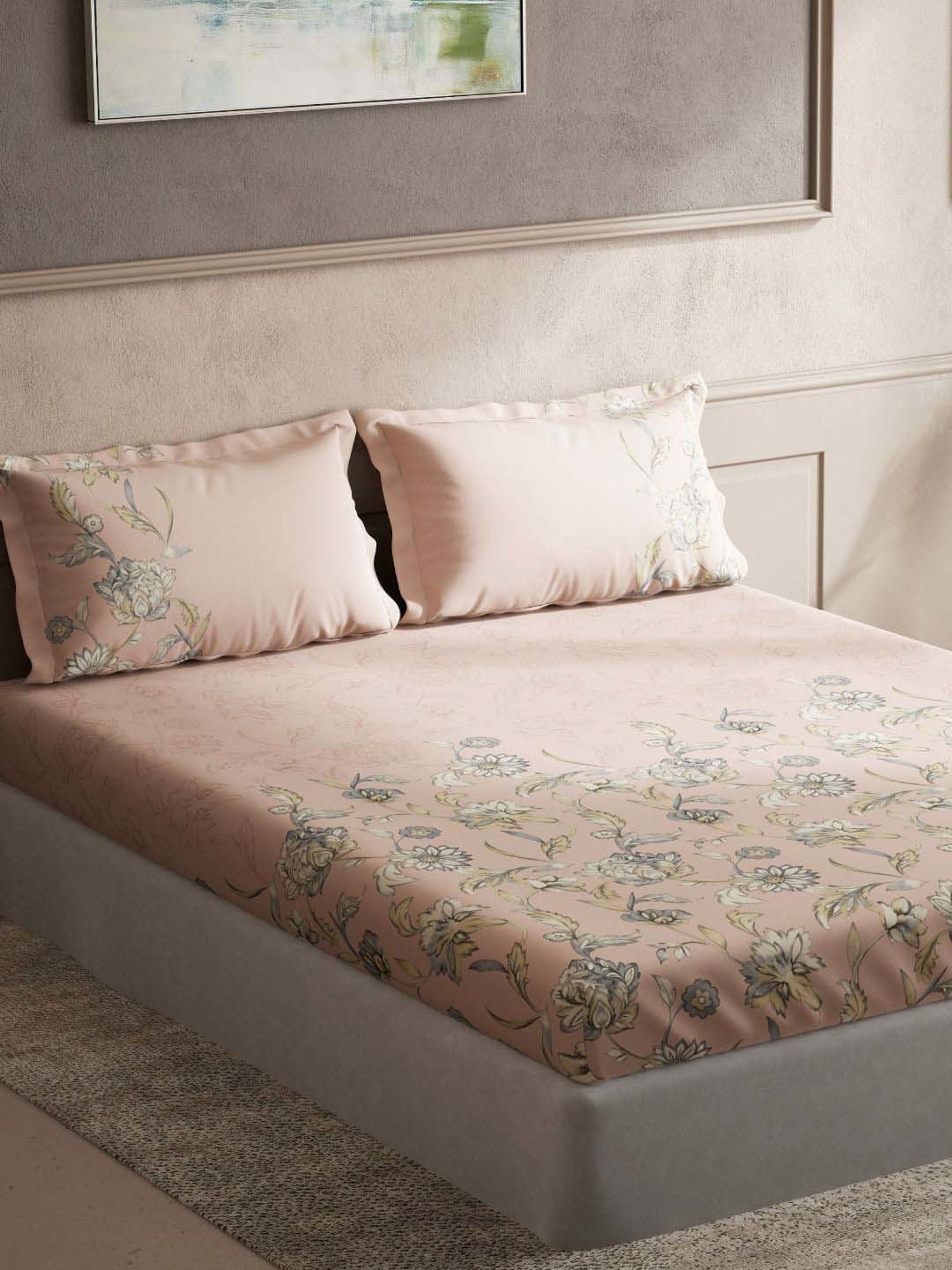 Maspar Purple 100% Cotton 200 TC Bed Sheet Set