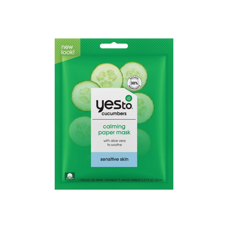 Yes To Cucumbers Calming Paper Face Mask - 1ct