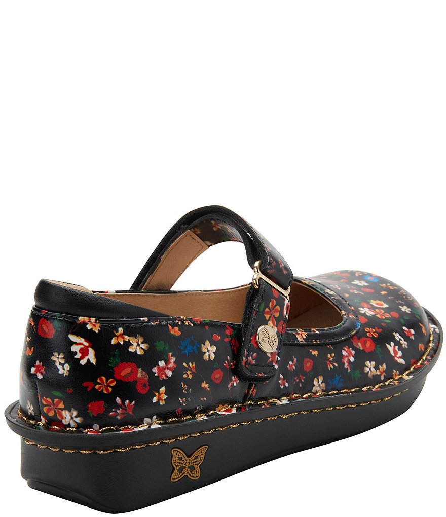 Alegria Belle Floral Printed Leather Mary Janes