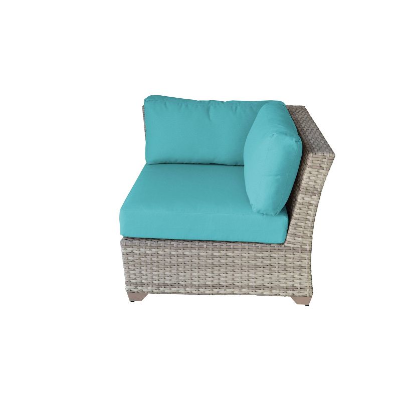 Fairmont 8pc Patio Sectional Seating Set with Cushions - Azure - TK Classics