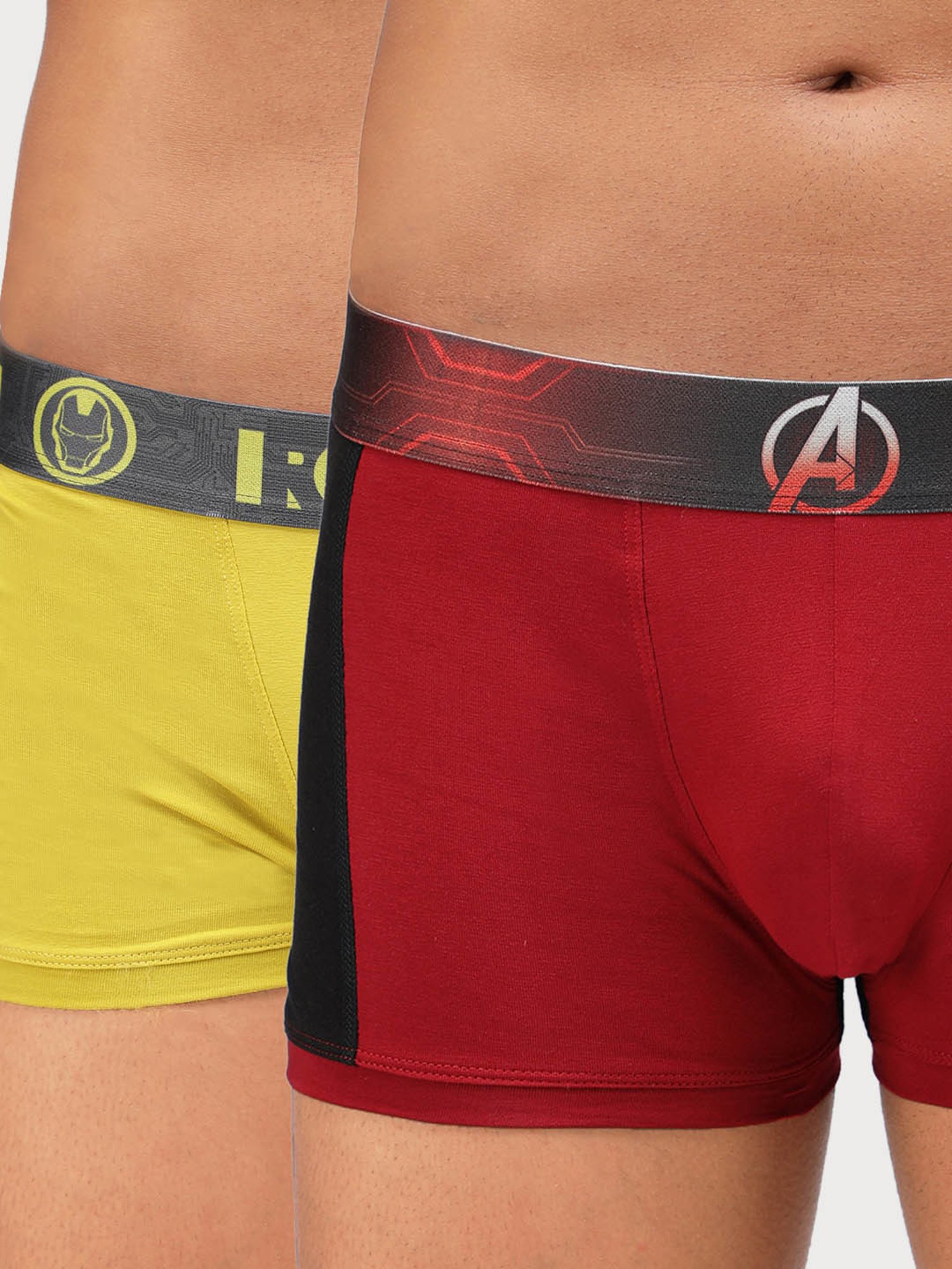 Zoiro Sulphur & Chinese Red Regular Fit Trunks - Pack Of 2