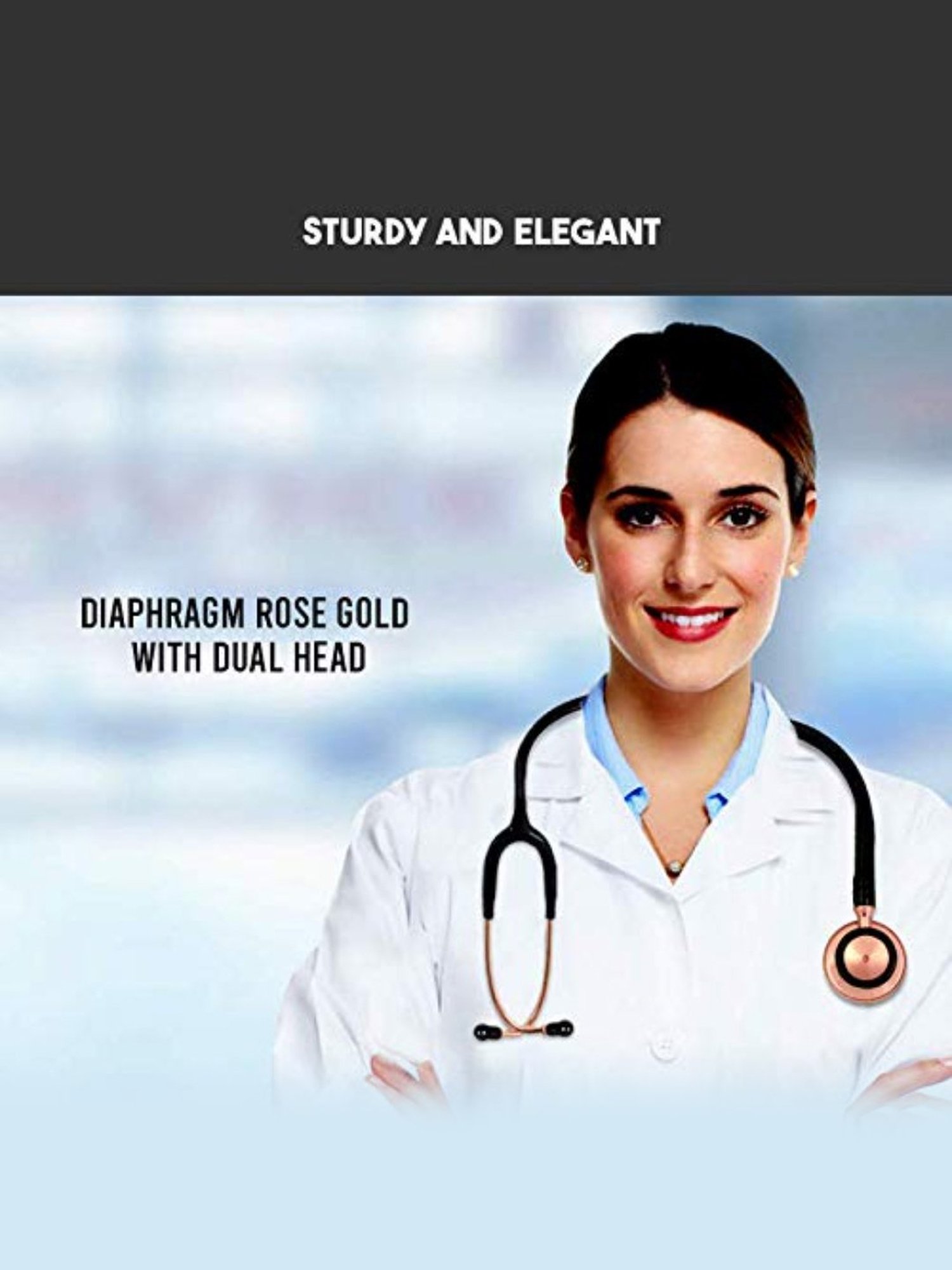 MCP Premium Gold plated Stethoscope For Doctors, Medical Students and Nurses (Rose Gold/Black)