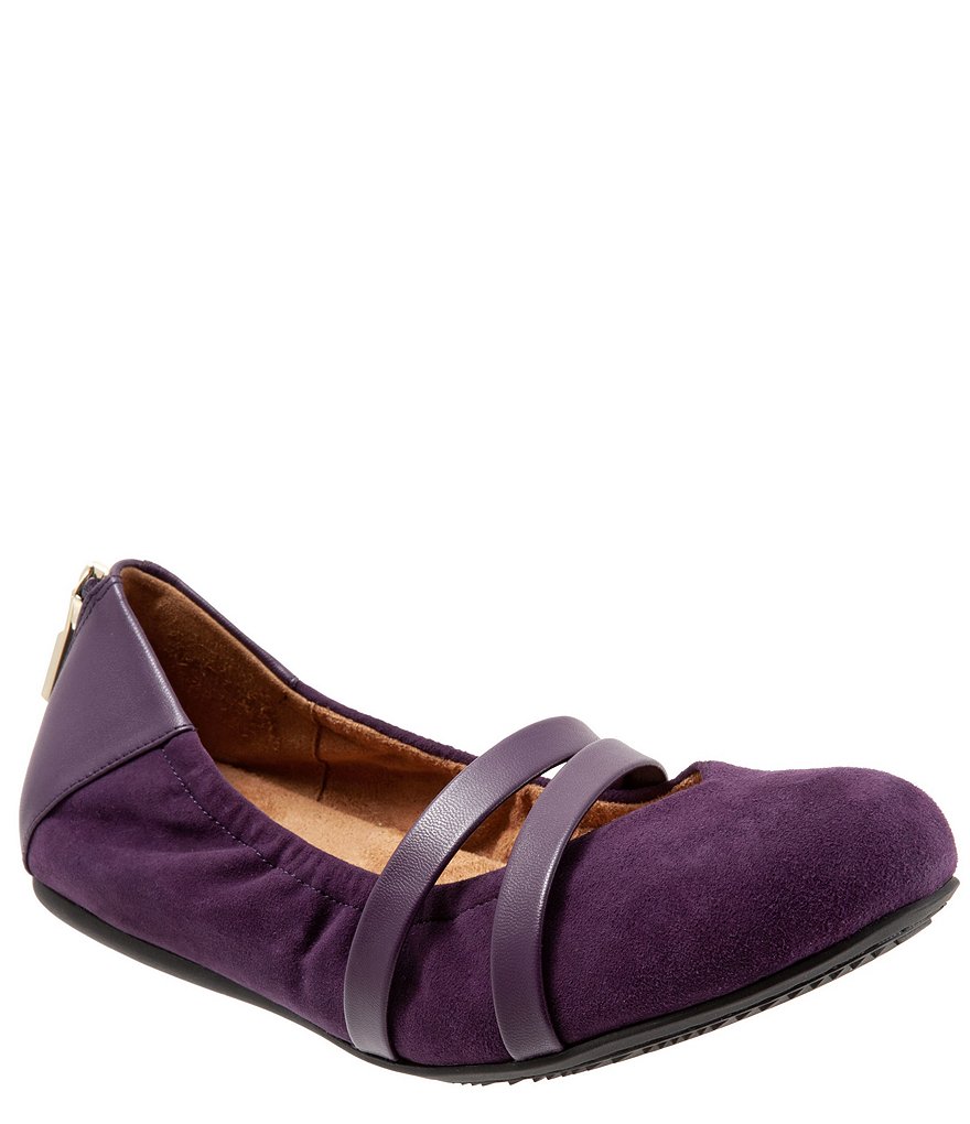 SoftWalk Sierra Suede Mary Jane Ballerina Slip Ons