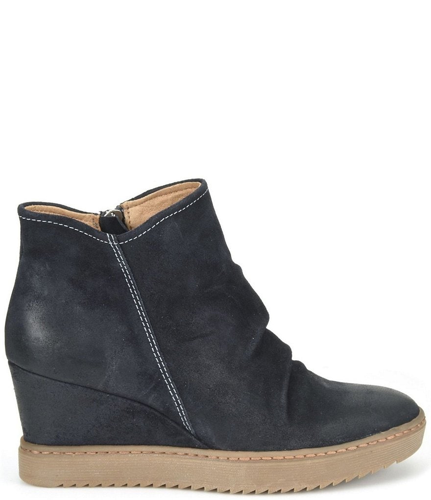 Sofft Siri Waterproof Suede Wedge Ankle Booties