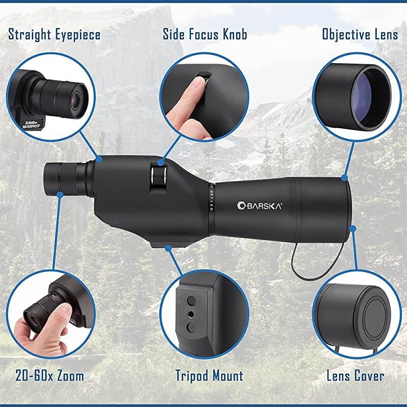 2060x60 Waterproof Straight Spotting Scope with Tripod