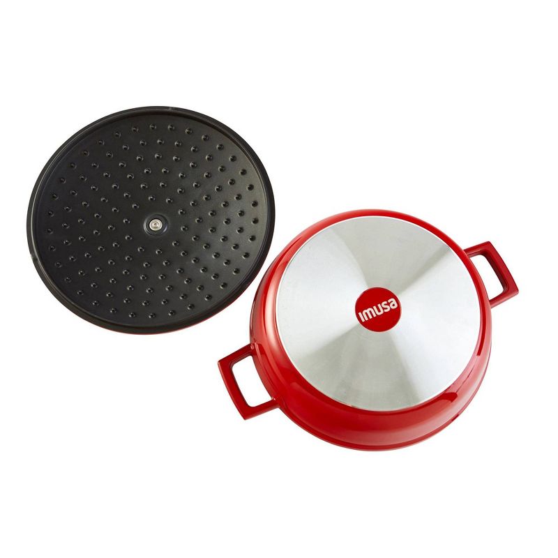 Imusa 4qt Red Cast Aluminum Arrocera with Lid