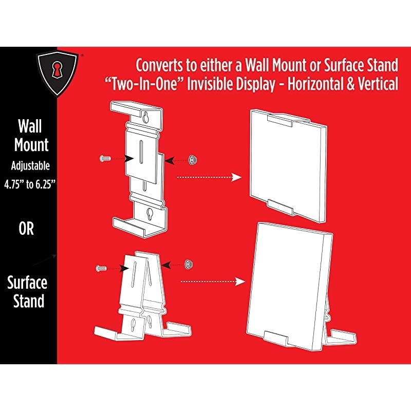 CD Mount Wall Frame Display and Shelf Stand Invisible and Adjustable 5 Pack