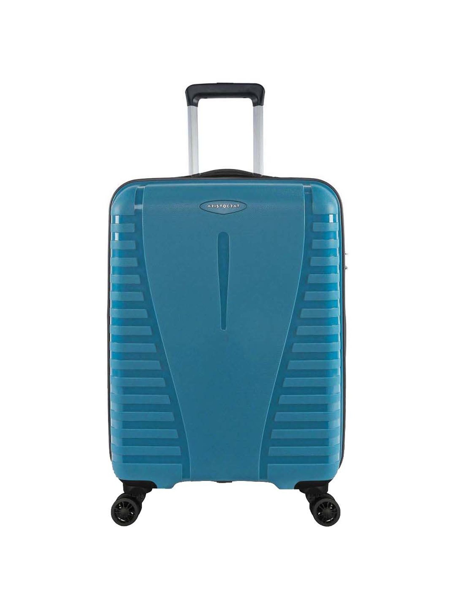 Aristocrat Quest Teal Textured Hard Large Trolley Bag - 45 cm