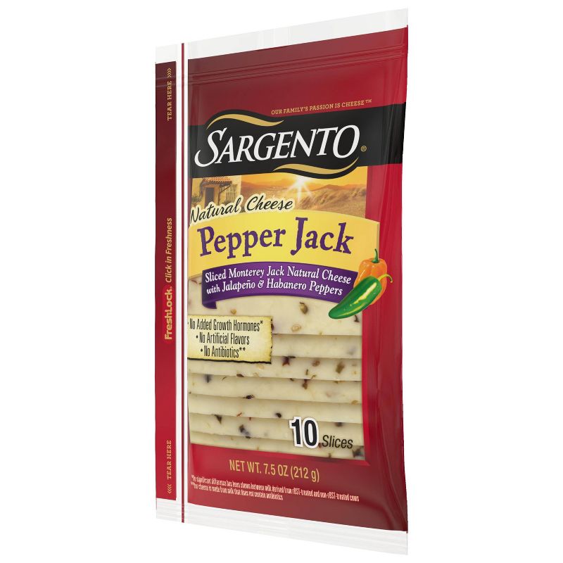 Sargento Natural Pepper Jack Sliced Cheese - 7.5oz/10 slices
