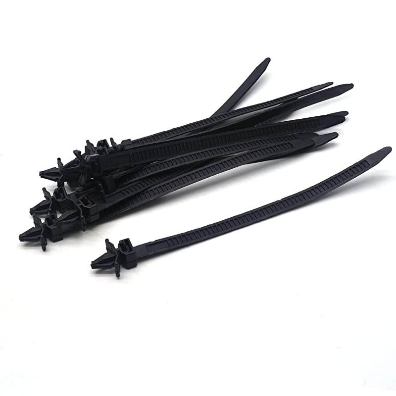 Cable Zip Ties 7quot x 03quot Heavy Duty Wire Ties with 80 Pounds Tensile StrengthNylon Push Mount Tie Wraps in Black10 Pcs