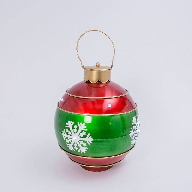 20" Jumbo Metal Snowflake Ornament Decorative Figurine Green and Red - Gerson International