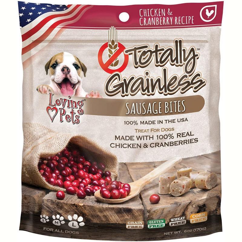 Loving Pets Totally Grainless Chicken & Cranberry Chewy Bones (6 oz Pack)