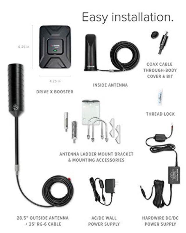 weBoost Drive X RV (471410) Cell Phone Signal Booster | U.S. Company | All U.S. Carriers - Verizon, AT and T, T-Mobile, Sprint  and  More | FCC Approved, RV  and  Motorhome Moving + Stationar (471410)