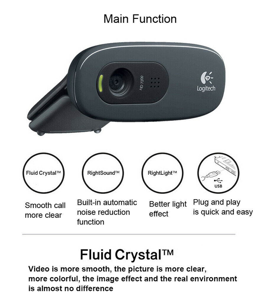 Webcam 1080P Computer Camera with Privacy Cover USB Connection Built-in Noise-reduction Microphone for Live Video