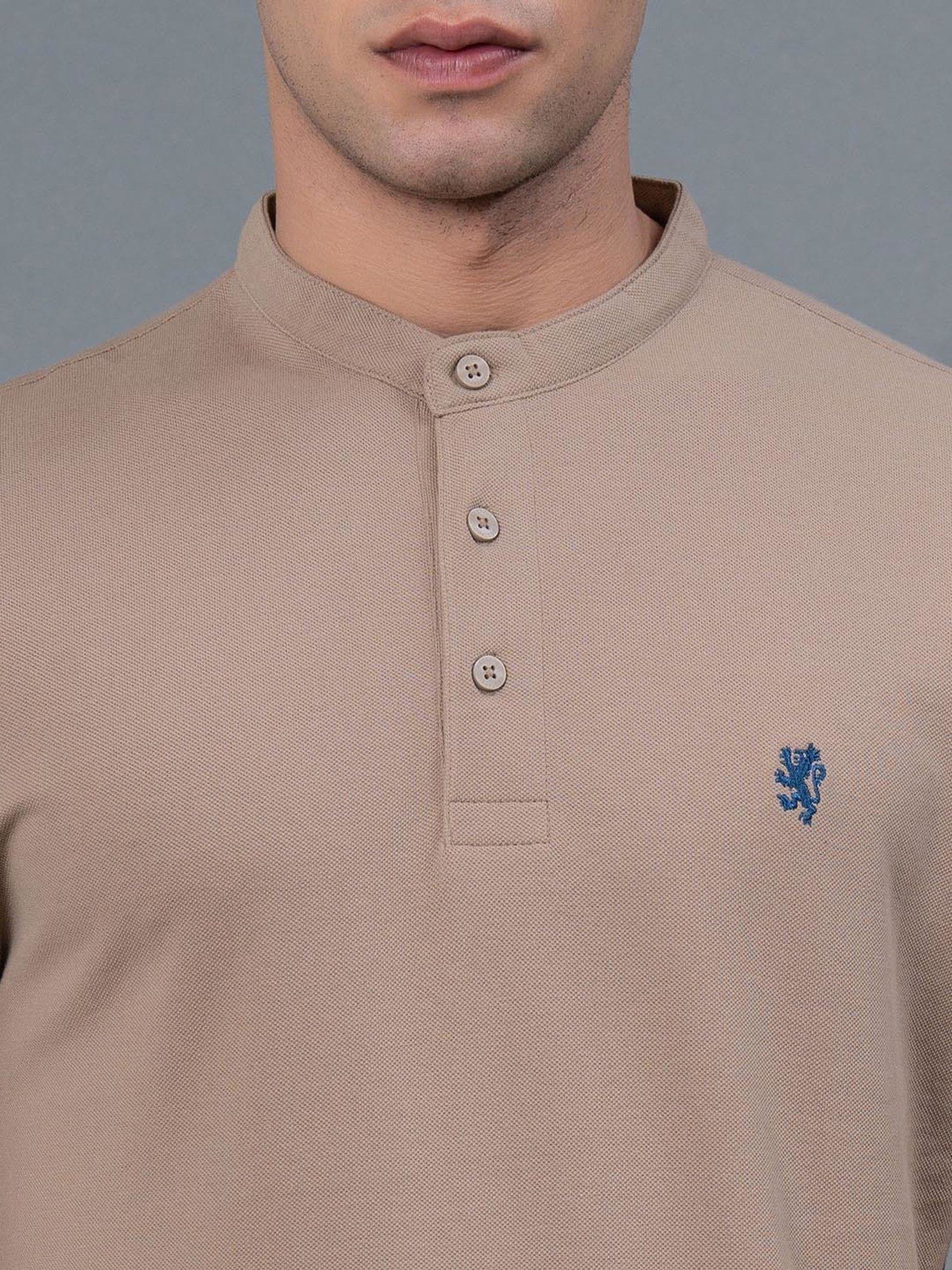 Red Tape Beige Regular Fit Cotton T-Shirt