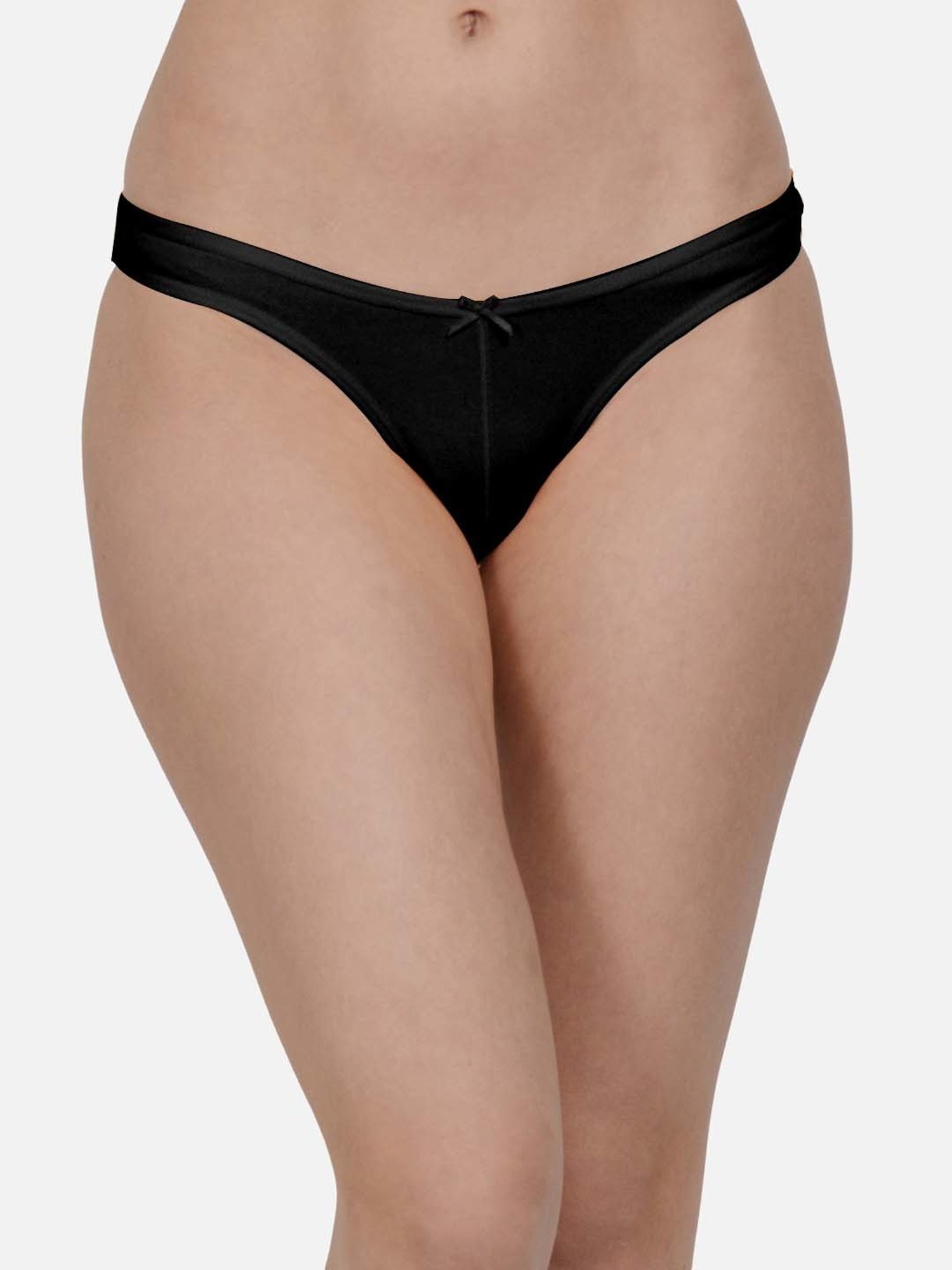 mod & shy Black Cotton Thong