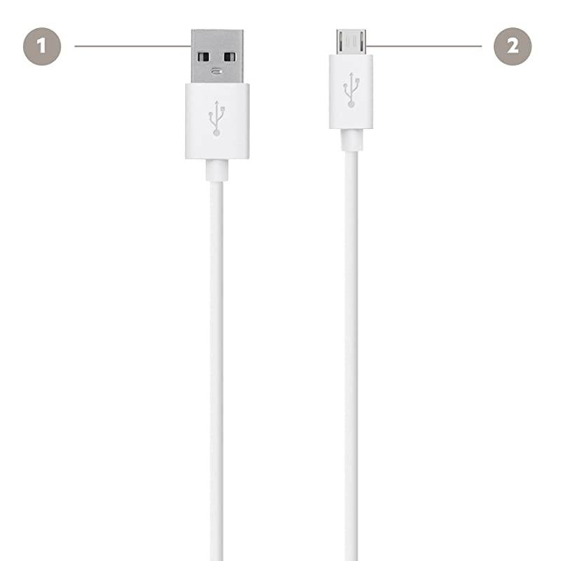 MIXIT Micro USB Cable for Samsung Phones White 4 Feet