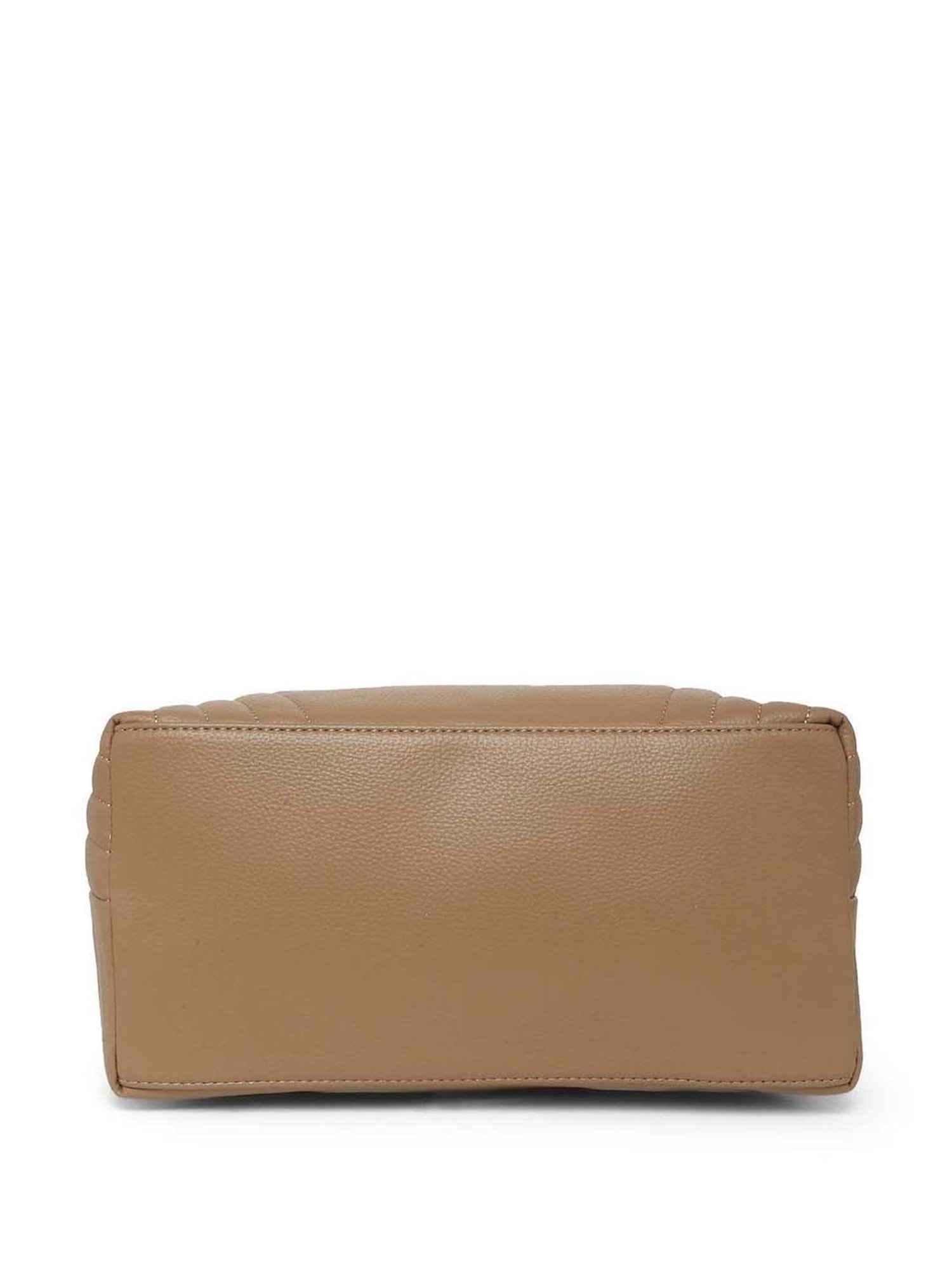 Marina Galanti Beige Textured Medium Bowler Bag