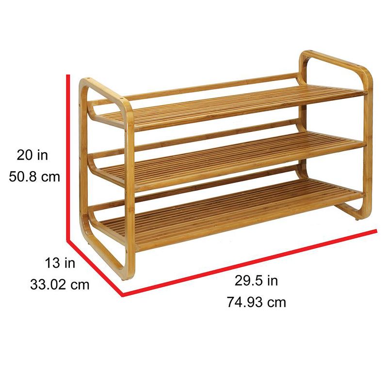 Oceanstar 3 Tier Bamboo Shoe Rack