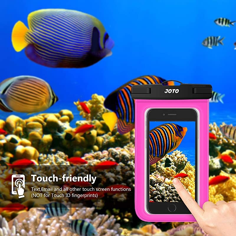 Universal Waterproof Pouch Cellphone Dry Bag Case for iPhone 11 Pro Max Xs Max XR X 8 7 6S Plus SE, Galaxy S20 Ultra S20+ S10 Plus S10e S9 Plus S8/Note 10+ 9, Pixel 4 XL up to 7" -Magenta