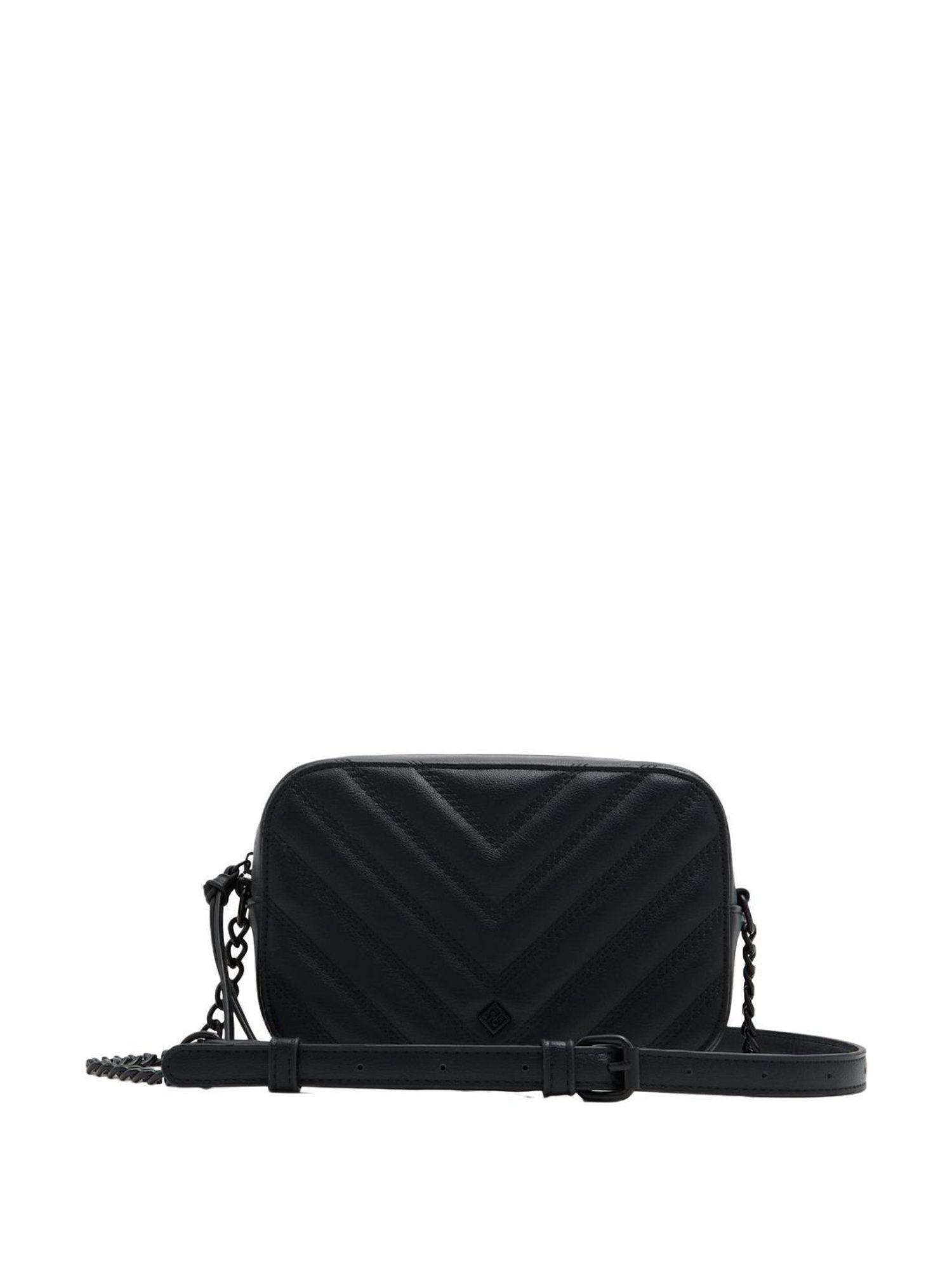 Call It Spring Black Textured Small Sling Handbag