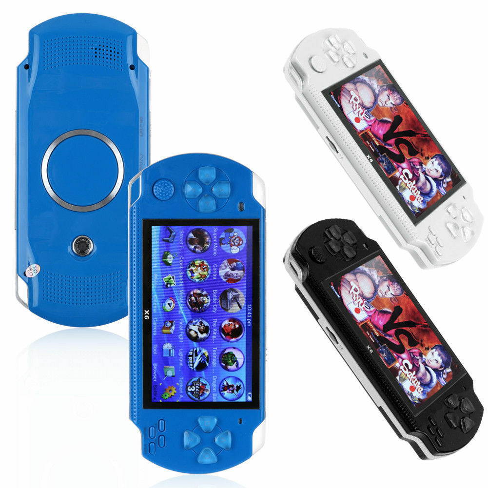 Handheld Retro Game Console 32 Bit 4.3" 8GB Built in 10000 games Portable PSP Game Dual Joystick with Camera X6