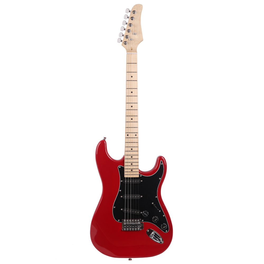 New Burning Fire Electric Guitar with Black Pickguard 20W AMP Red