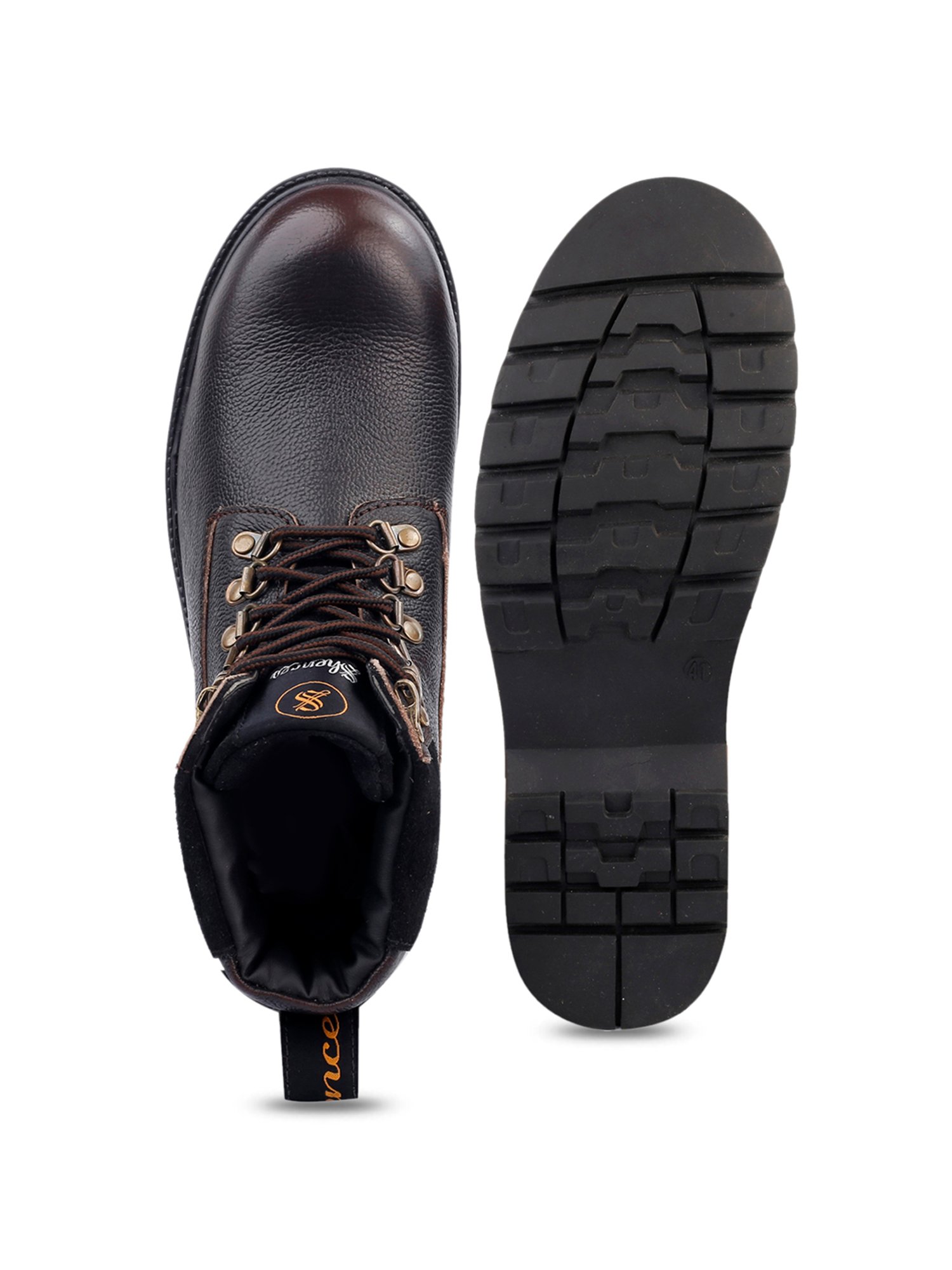 Shences Men's Brown Biker Boots