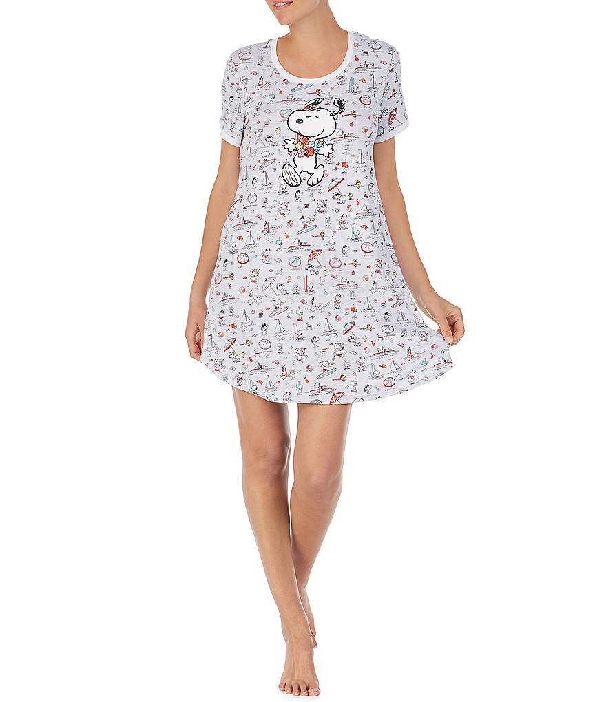 Peanuts Aloha Snoopy Print Knit Sleepshirt