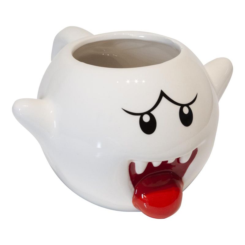 Just Funky Super Mario Bros White Boo Molded Coffee Mug | 20 oz