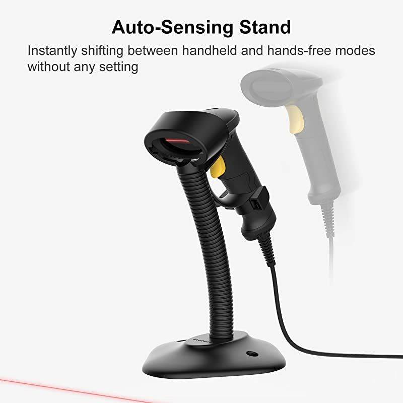 1D USB Barcode Scanner with Intelligent Stand Wired BCST33