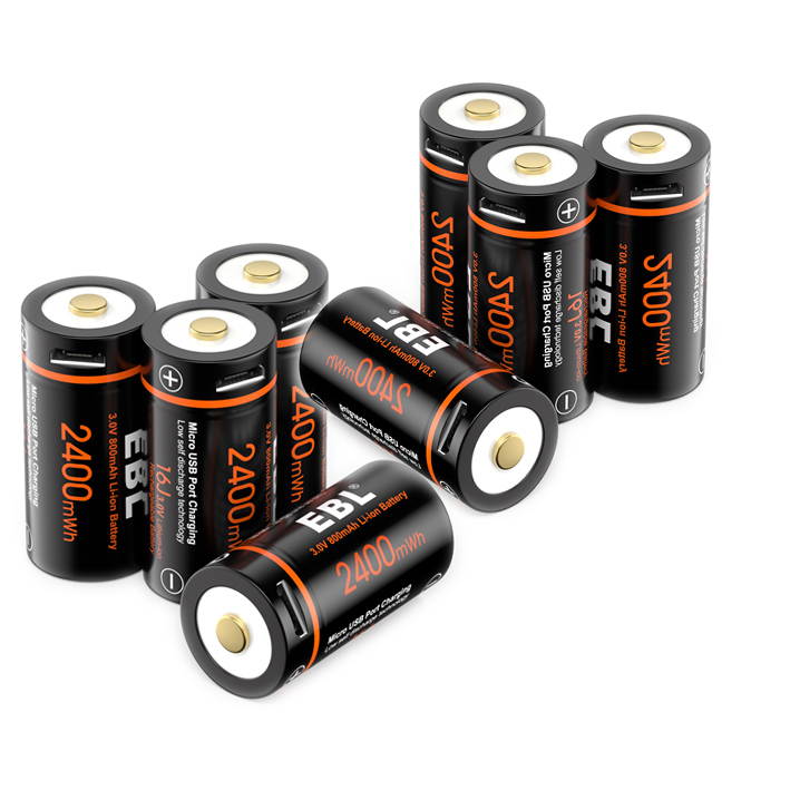 EBL 8pcs 800mAh Lithium Rechargeable Battery 3V Li-ion Batteries for Arlo Wireless Camera VMC3030 VMS3130 VMS3330 VMS3430 VMK3200