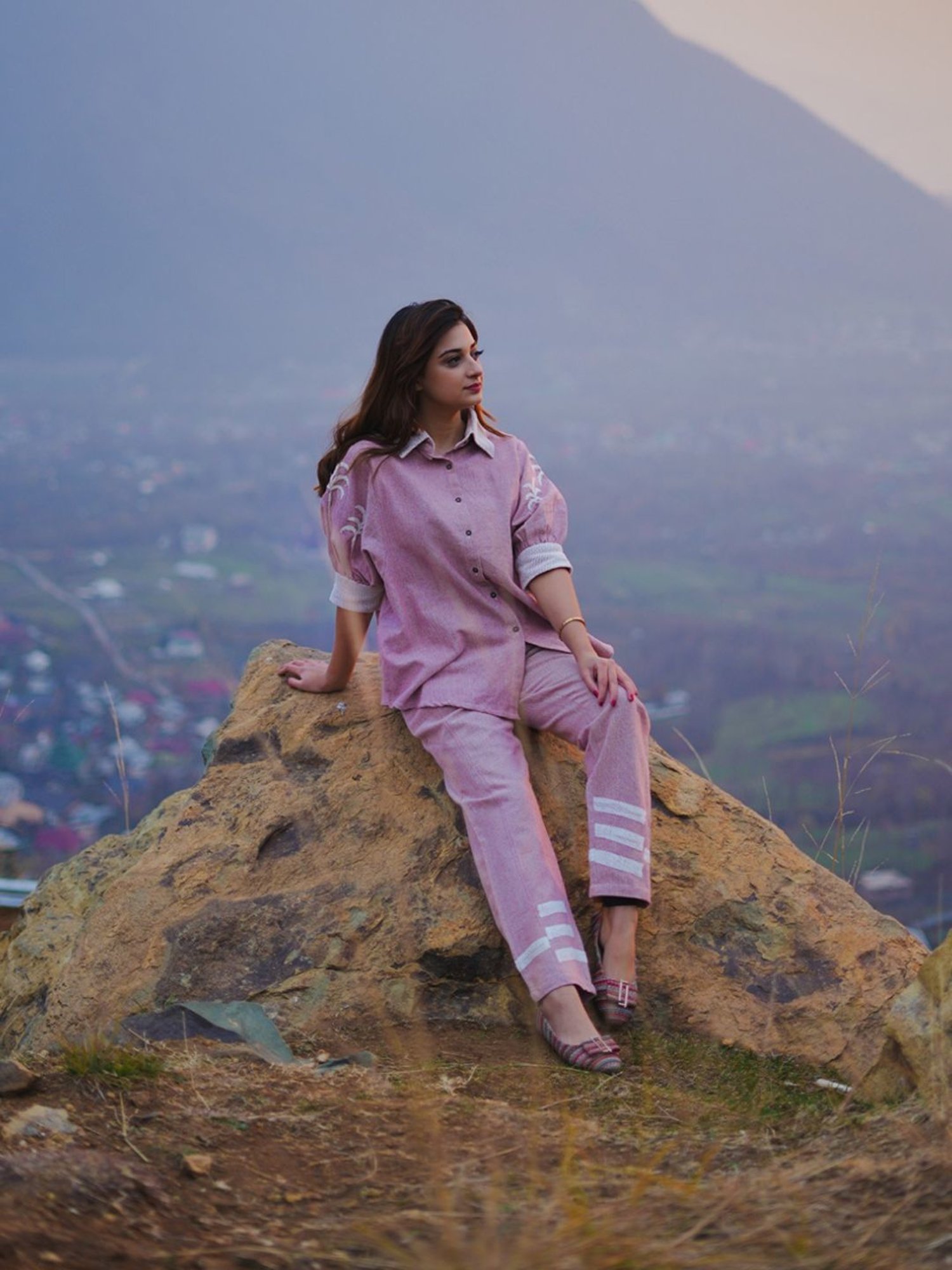 Kaftanize Vyasa Soft Pink Co-Ord Set