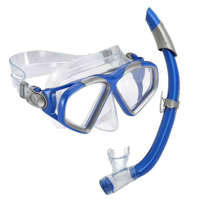 U.S. Divers Cozumel DX Seabreeze Adult Snorkeling Combo Set with Adjustable Mask, Snorkel, and X-Small Fins (Men's 3.5-5/Women's 5-6.5), Blue