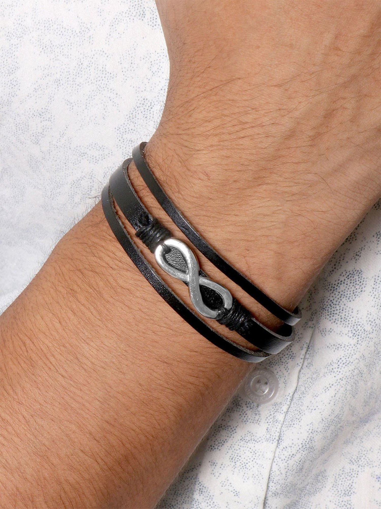 Joker & Witch All Black Asher Infinity Multi-strand Black Men's Bracelet