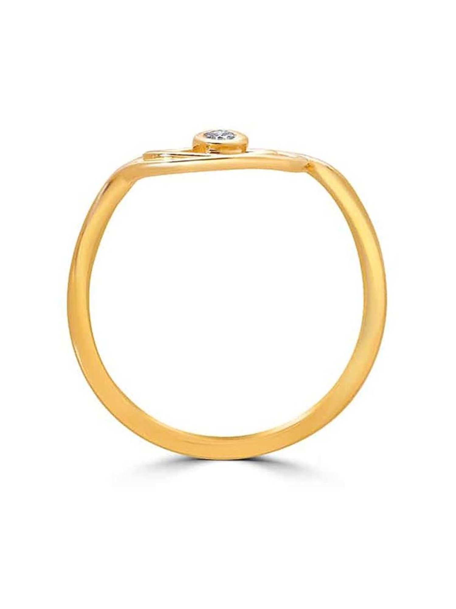 Mia By Tanishq 14K Yellow Gold Concentric Evil Eye Finger Ring for Women