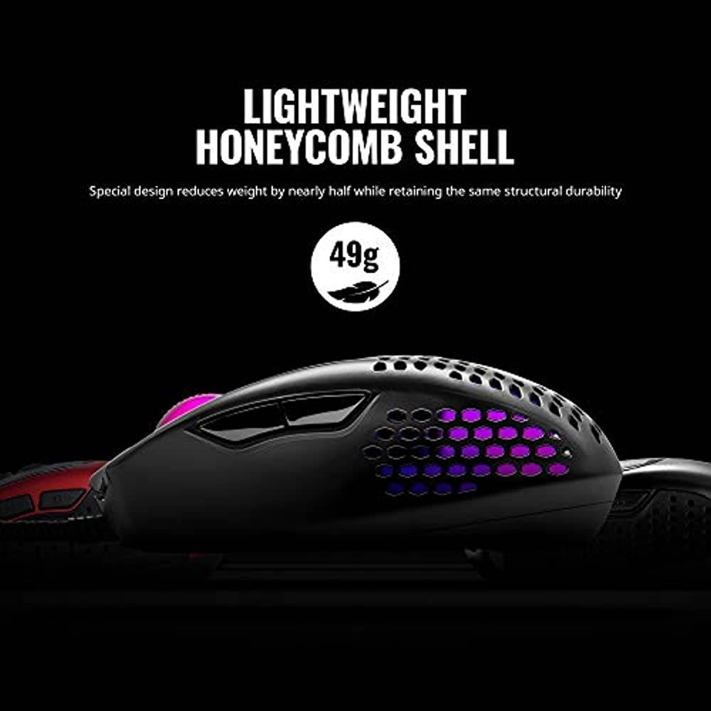 Cooler Master MM720 Black Matte Lightweight Gaming Mouse with Ultraweave Cable, 16000 DPI Optical Sensor, RGB and Unique Claw Grip Shape