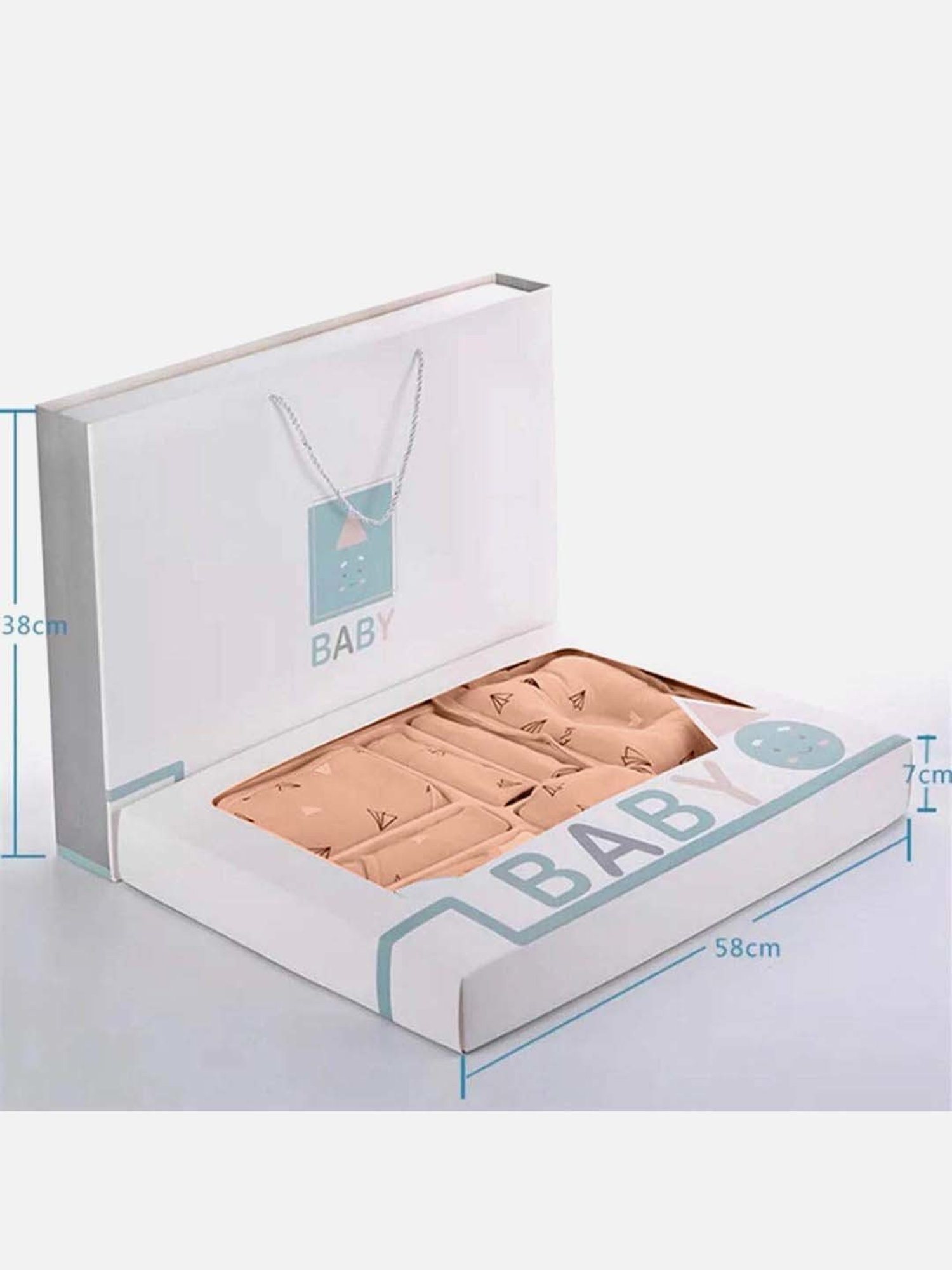 Little Surprise Box Kids Peach Cotton Printed Full Sleeves Gift Set