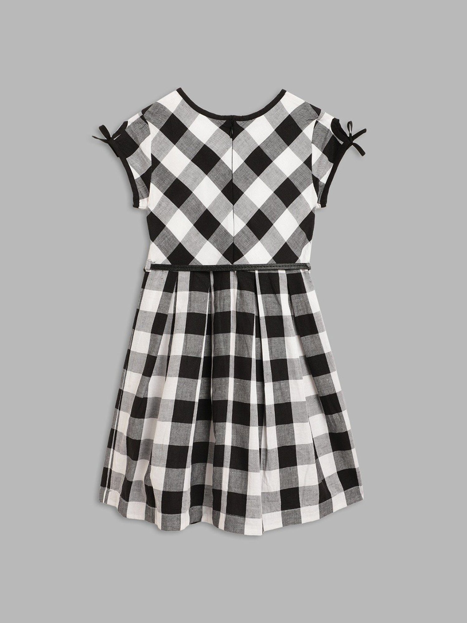 Elle Kids Black & White Chequered Dress