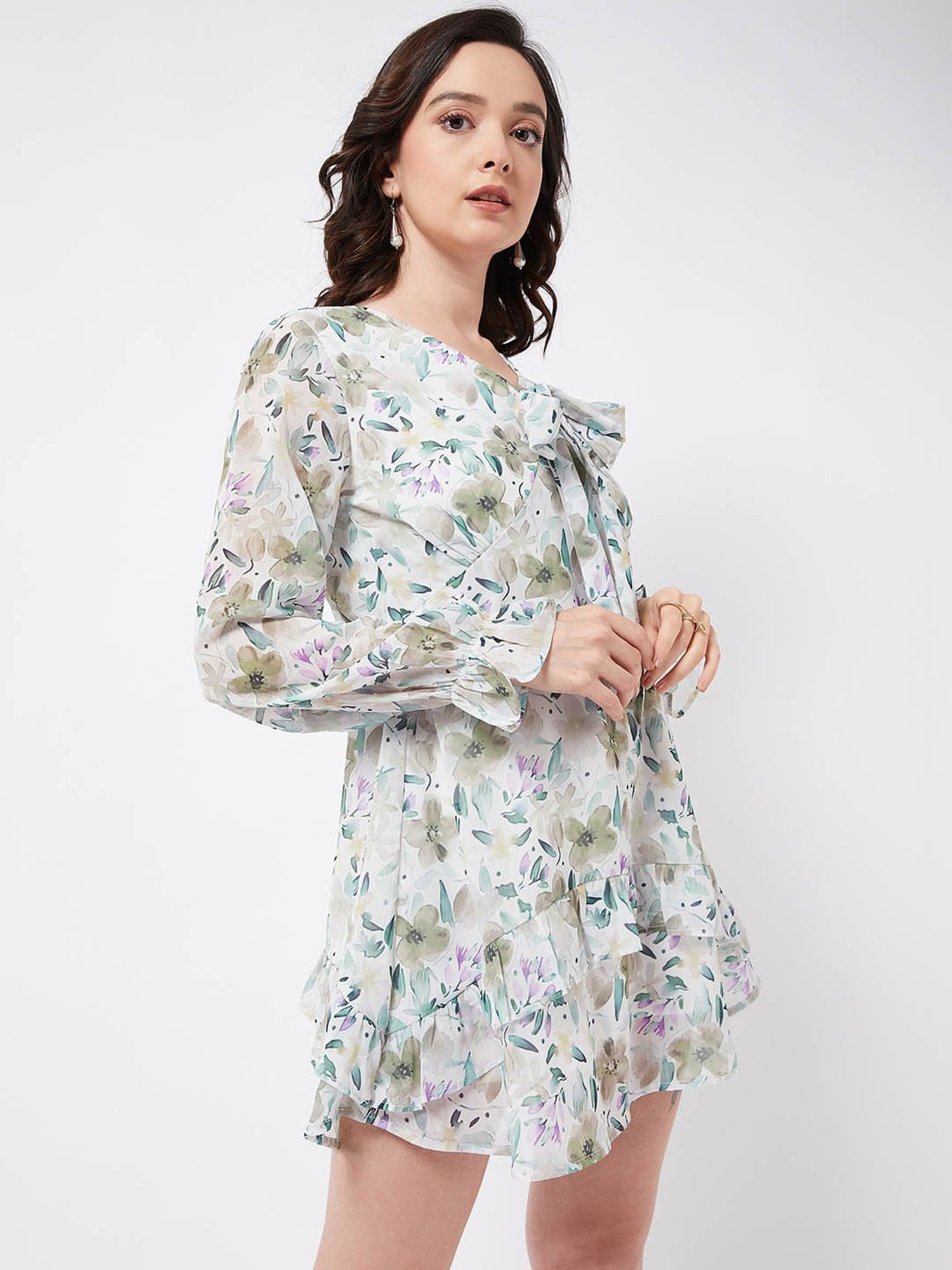 Magre Multicolor Floral A Line Dress