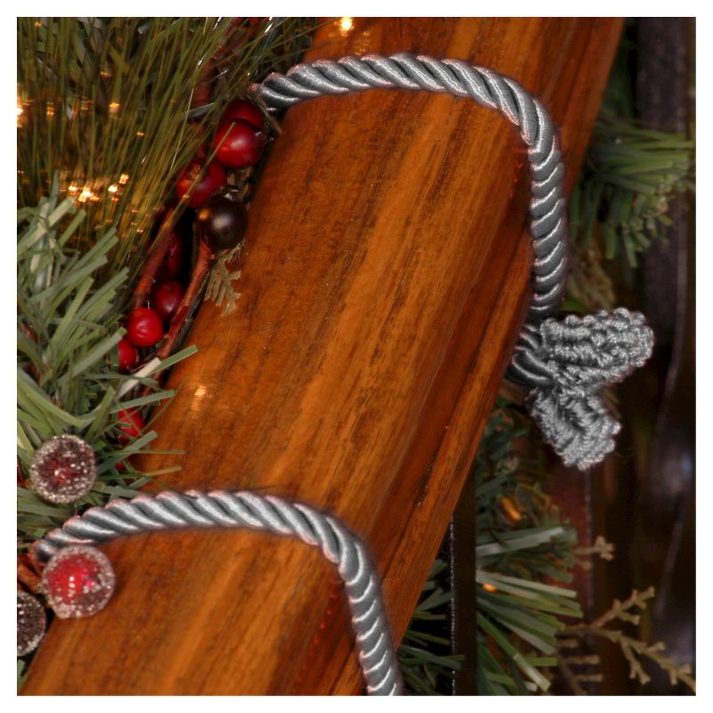 6pk 18in Christmas Garland Twist Ties Silver - Haute Décor