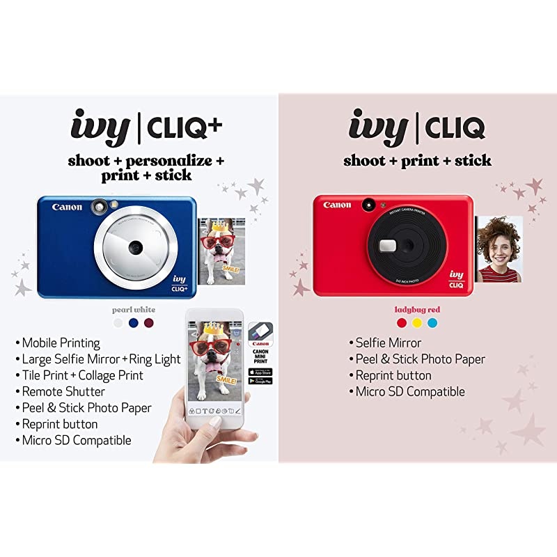Ivy CLIQ+ Instant Camera Printer, Mobile Photo Printer Via Bluetooth(R), Sapphire Blue
