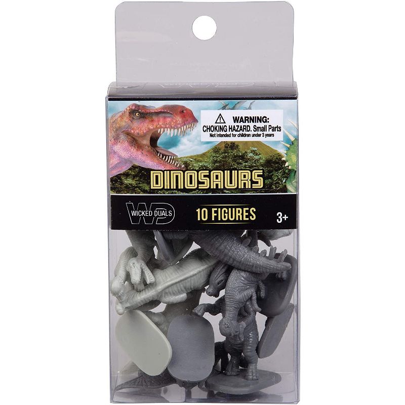 Hingfat Wicked Duals Mini Dinosaur Figure Toy Playset, 10 Pieces