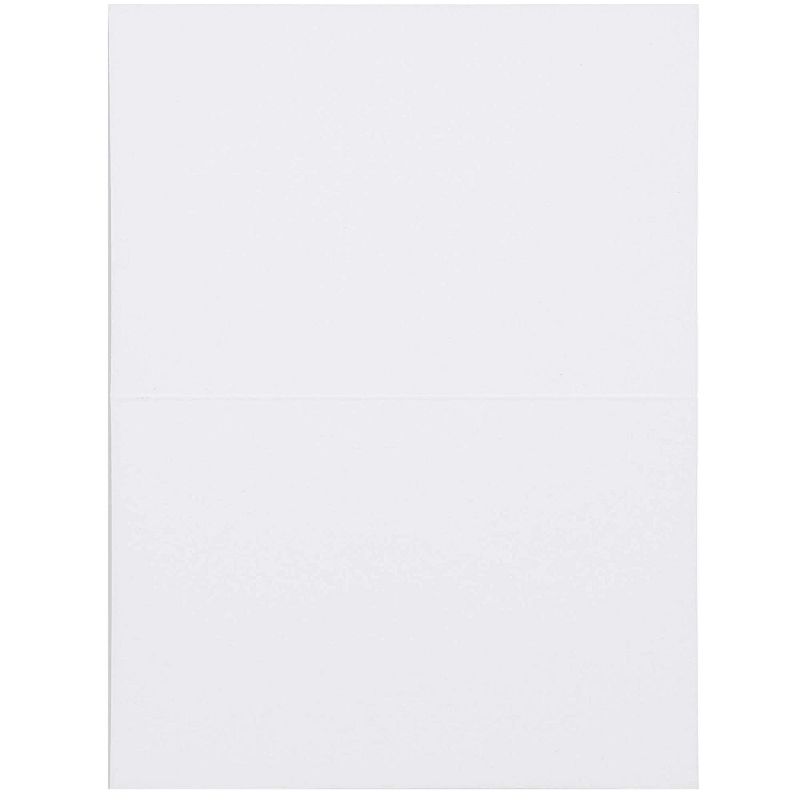 Sustainable Greetings 100-Pack White Blank Half Fold All Occasions Greeting Cards Bulk Sets with Envelopes 4x6 in