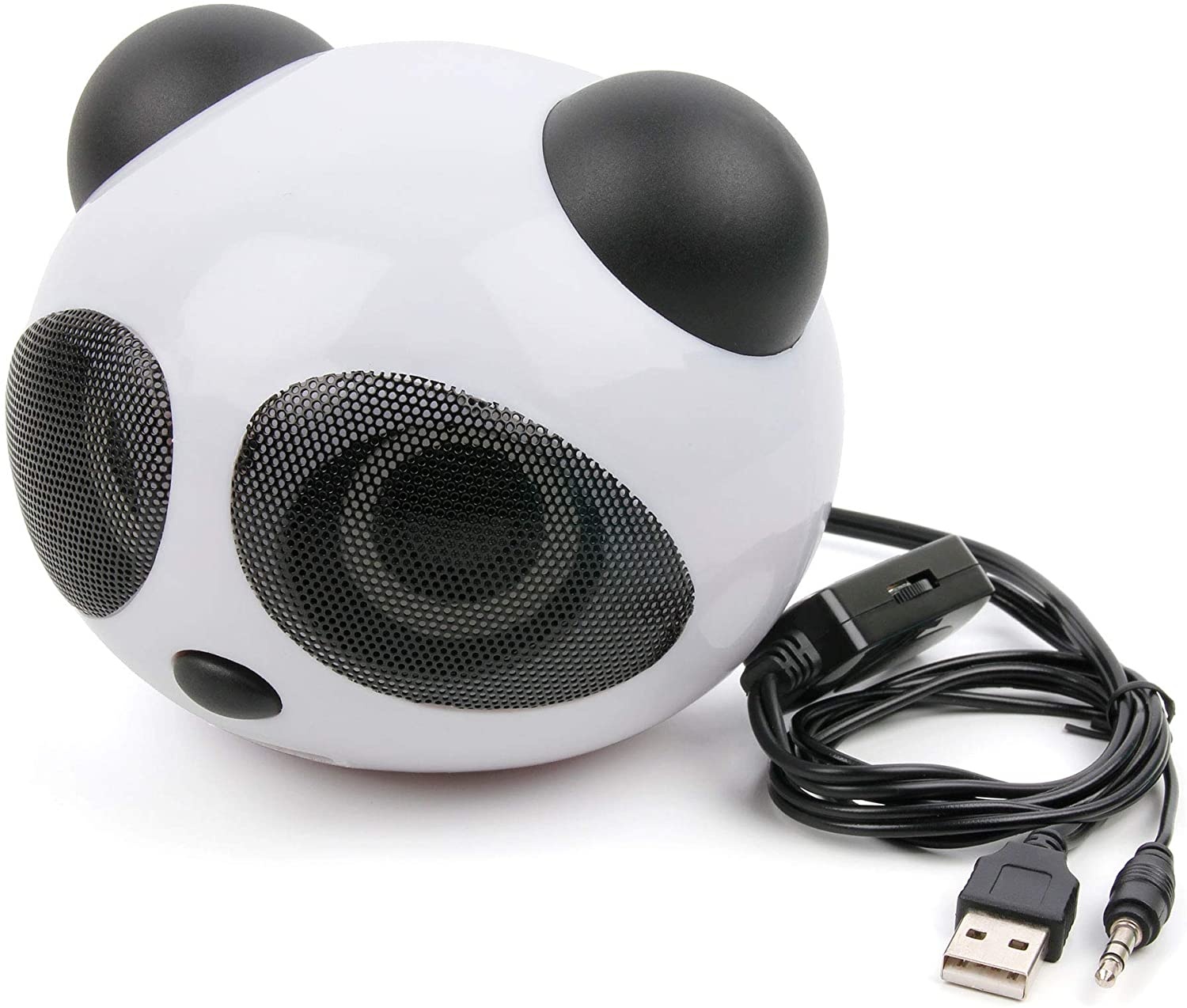 DURAGADGET Portable Black & White Wireless Mini USB Panda Speaker - Compatible with Alienware M17x R3 & Alienware M17x